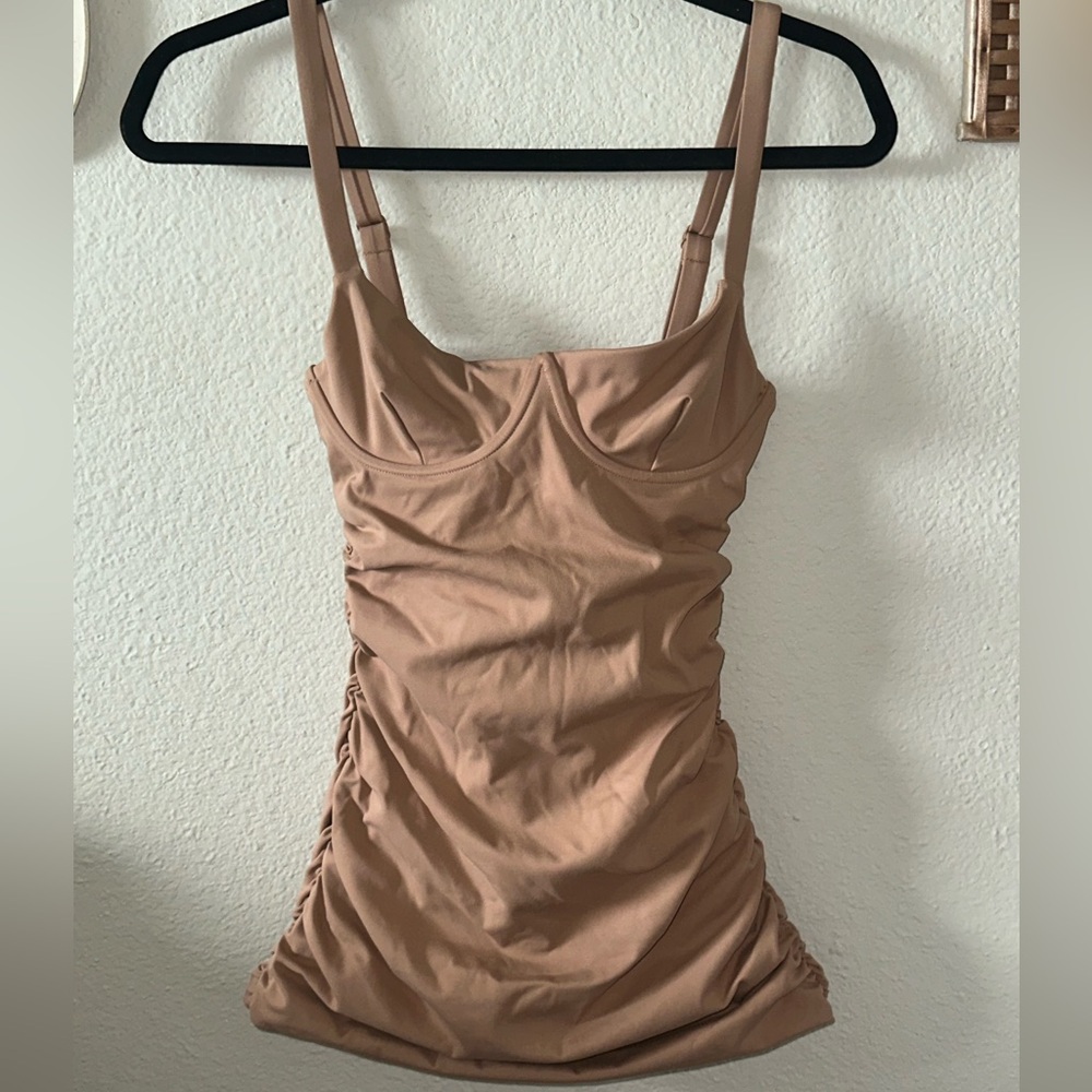 SKIMS sculpting swim rnched one piece